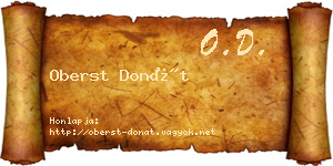 Oberst Donát névjegykártya